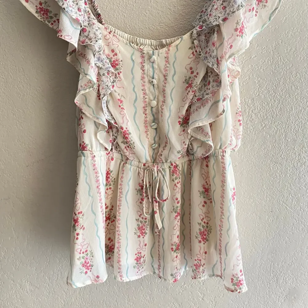 Torrid Ruffle Cinched Blouse women’s size 1X (14-16) - Picture 3 of 8